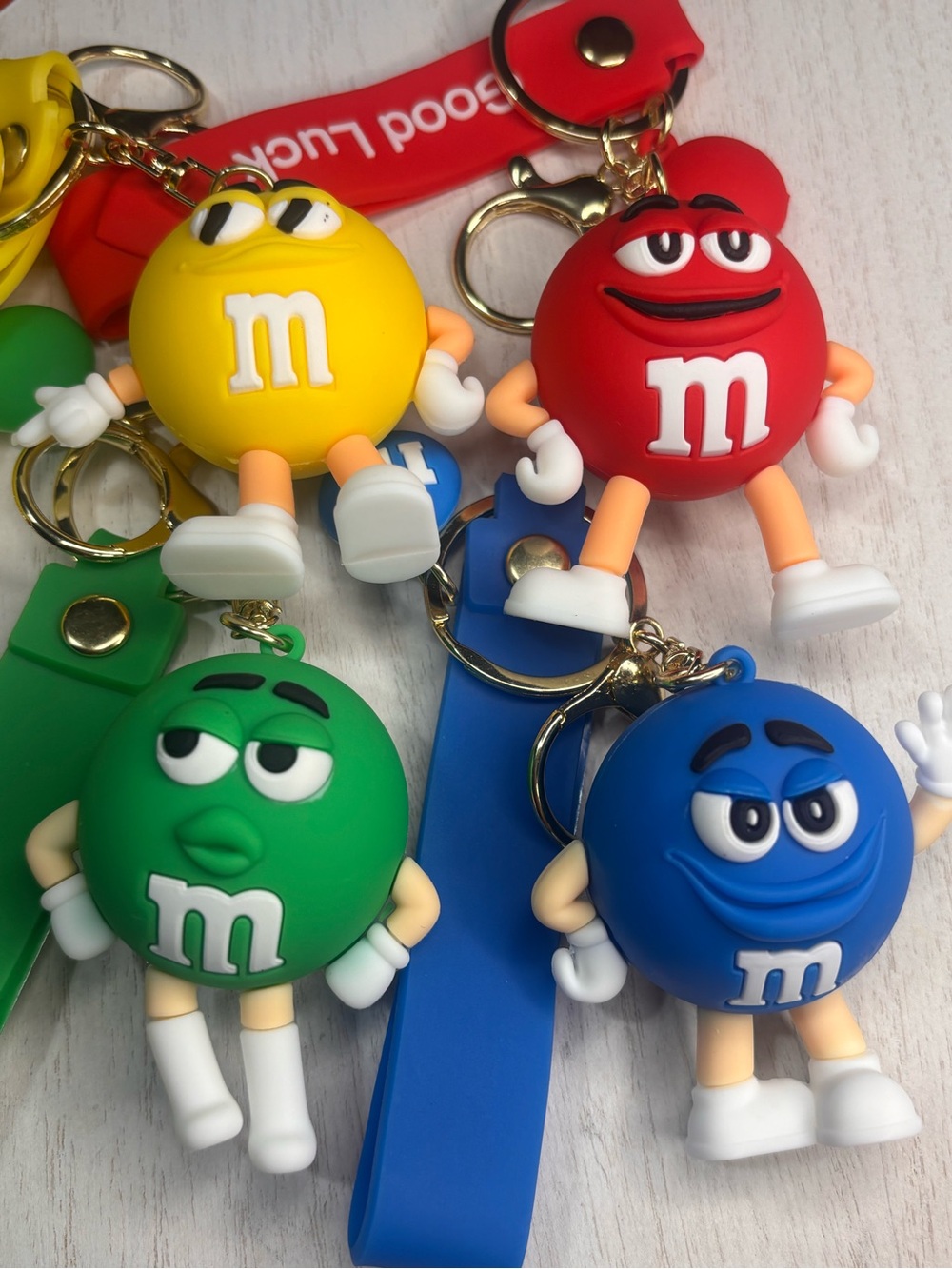 M&M Character Keychain Wristlet Bundle | Red Blue Green Yellow Candy Friends